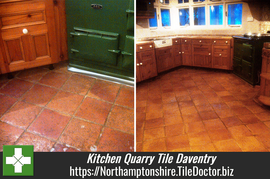 Kitchen Quarry Tile Cleaning and Sealing in Daventry