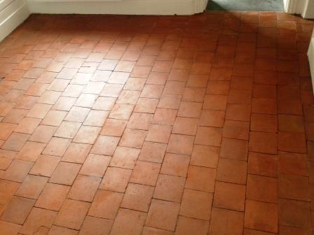 Red Black Quarry Tiles Oswestry After Sealing