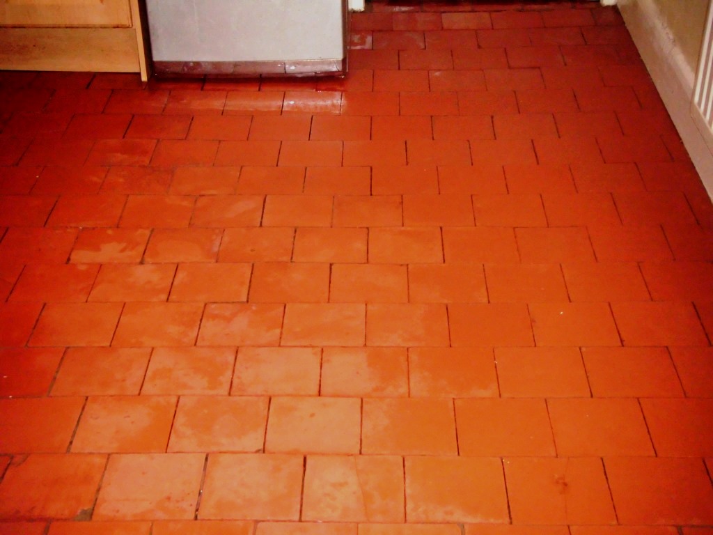 Efflorescence removed from old Quarry tiles in Leicester
