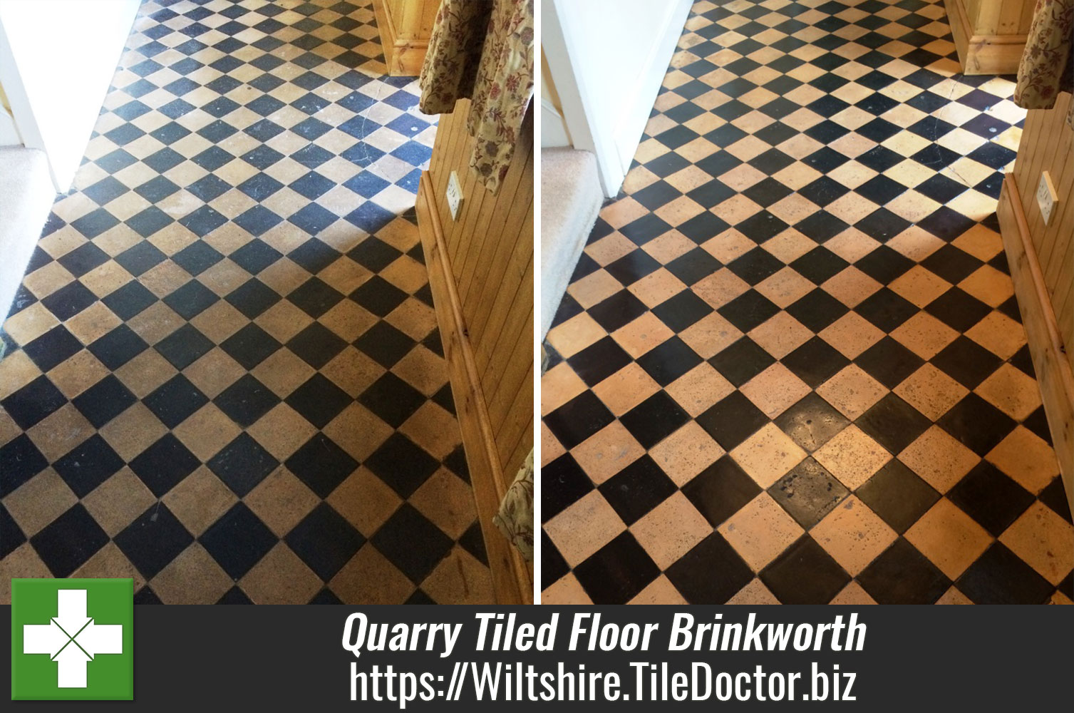 Quarry Tiled Floor Deep Cleaned in Brinkworth