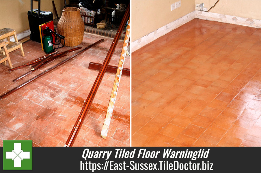 Quarry Tiled Floor Restored in Warninglid