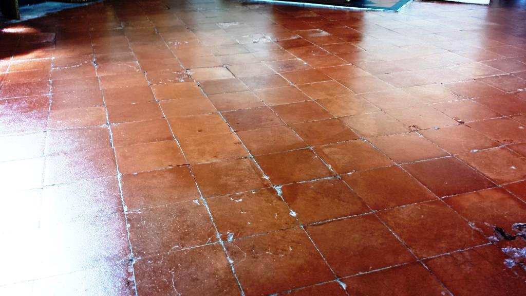 Quarry Tiled Floor After Restoration near Caerphilly Castle