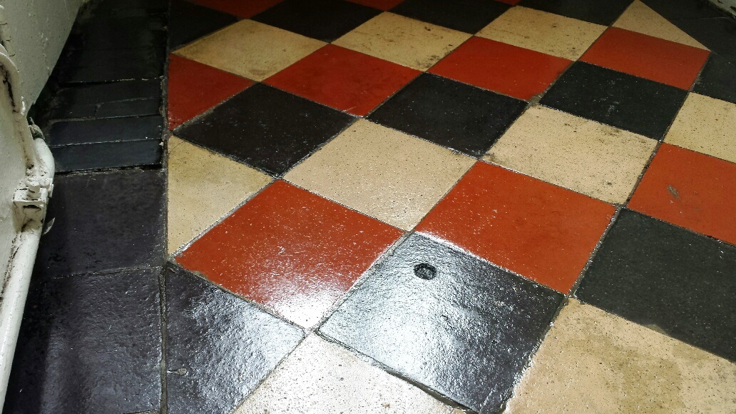 Quarry tile floor Merthyr Tydfil after sealing