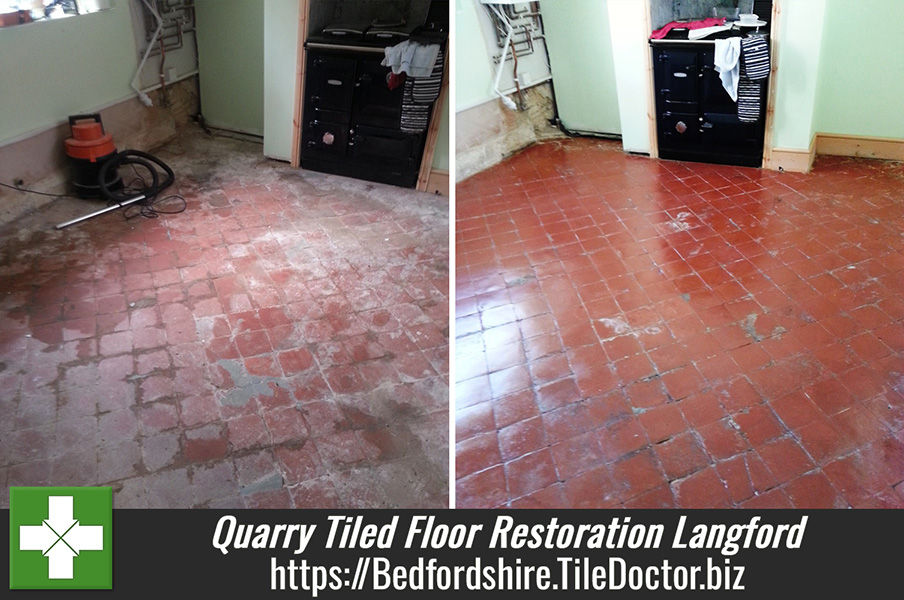 Neglected Quarry Tiled Floor Restoration in Langford