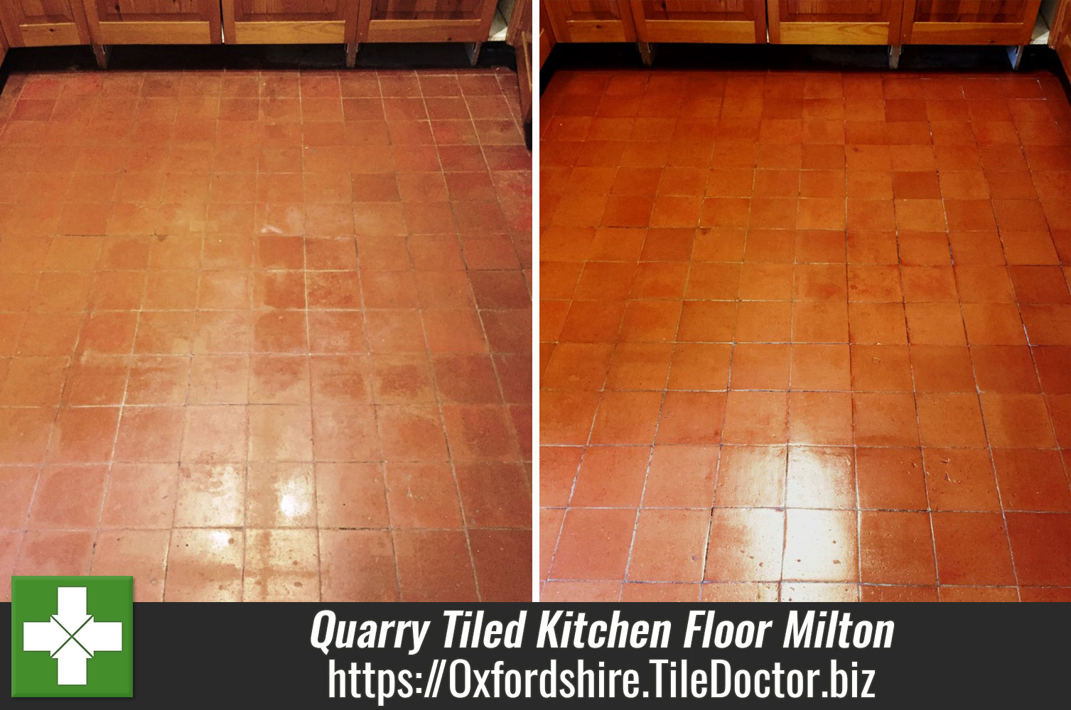 Quarry Tiled Kitchen Floor Deep Cleaned and Sealed in Milton