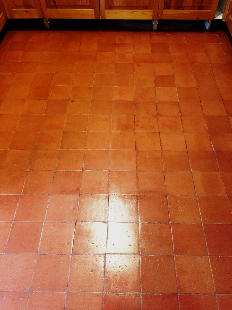 Quarry Tiled Kitchen floor After Cleaning Milton