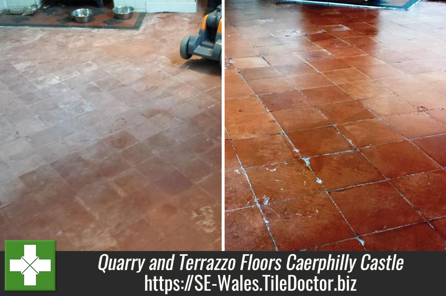 Quarry and Terrazzo floors restored near Caerphilly Castle