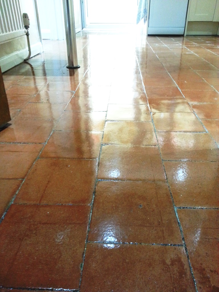 Quarry tiles in Cople After Cleaning