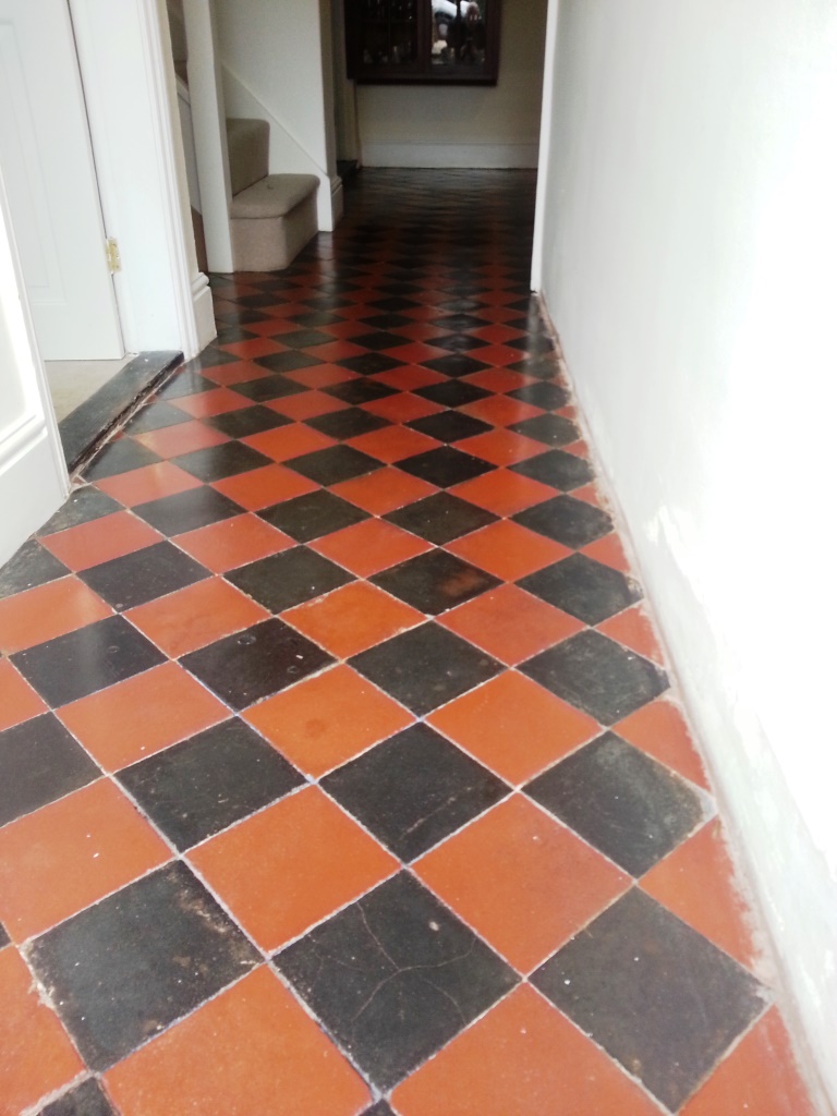 Red and Black Quarry Tiles Riseley after cleaning