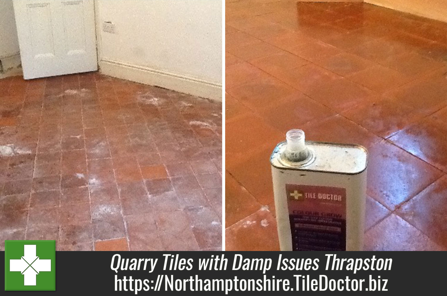 Cleaning and Sealing Quarry Tiles with Damp Issues in Thrapston