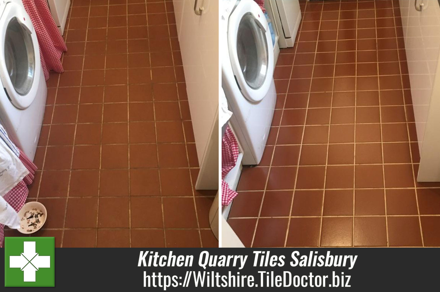 Kitchen Quarry Floor Treated to a Deep Clean and Seal in Salisbury