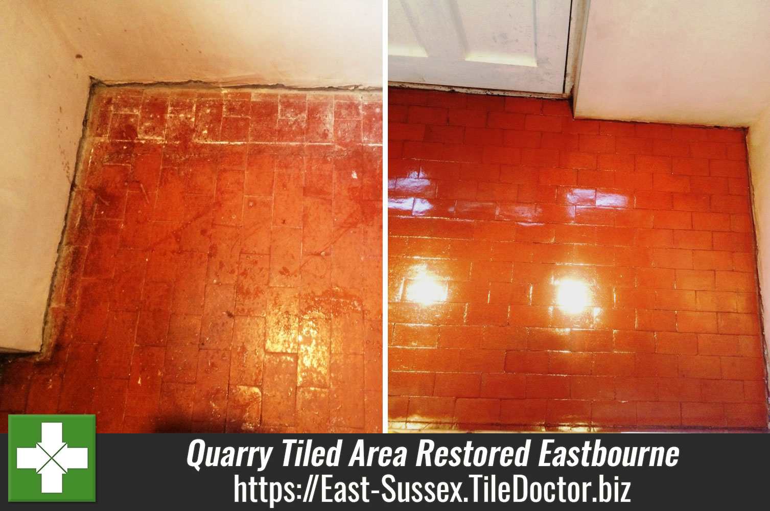 Small Quarry Tiled Area Restored in Eastbourne