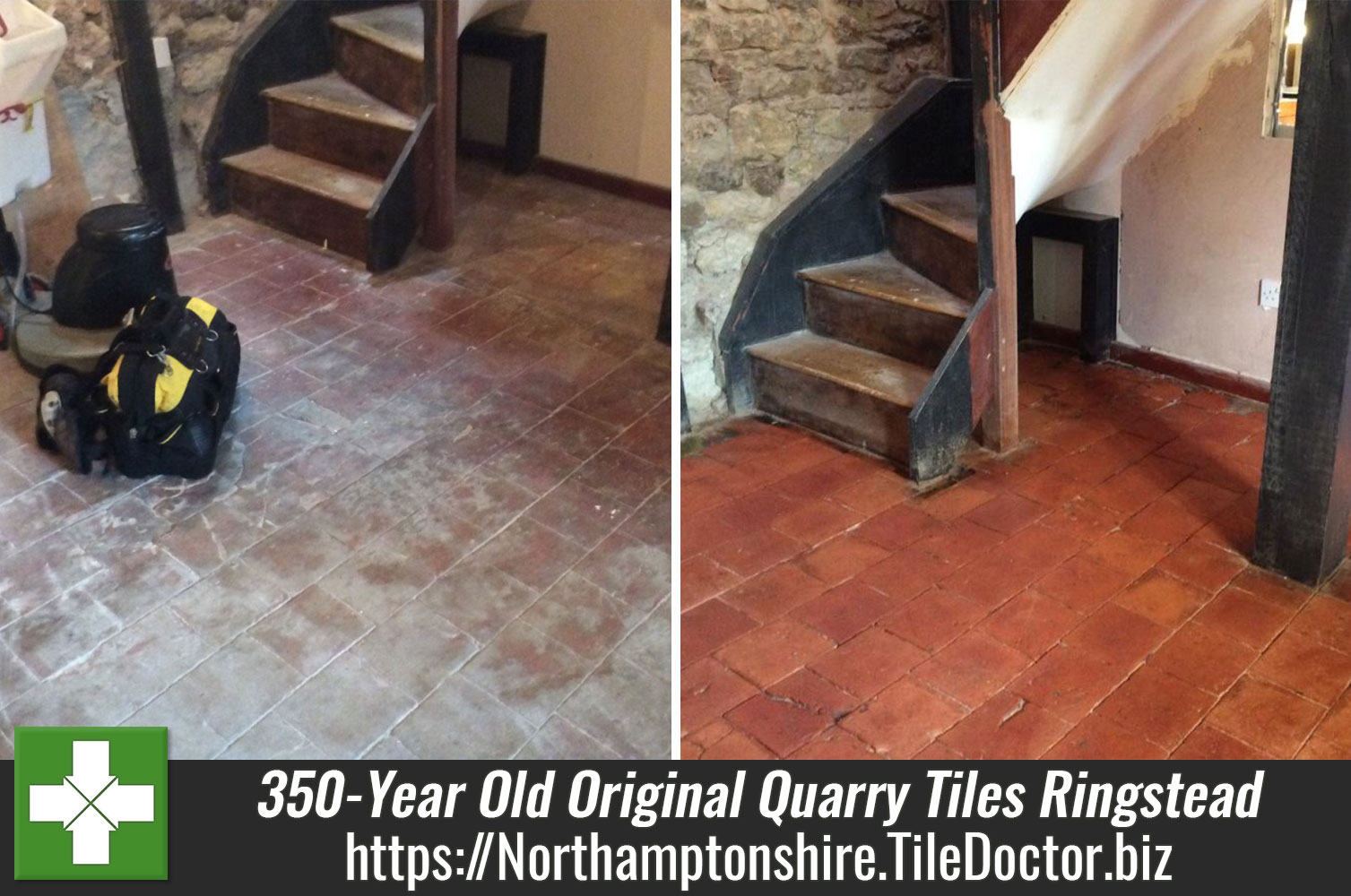 350 Year Old Original Quarry Tiles Salvaged and Restored in Ringstead