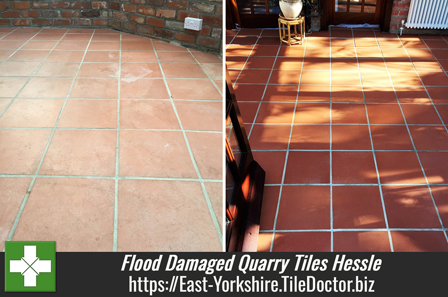 Flood Damaged Quarry Tiles Restored in Hessle