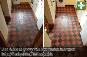Quarry Tiled Floor Before and After Renovation Buxton