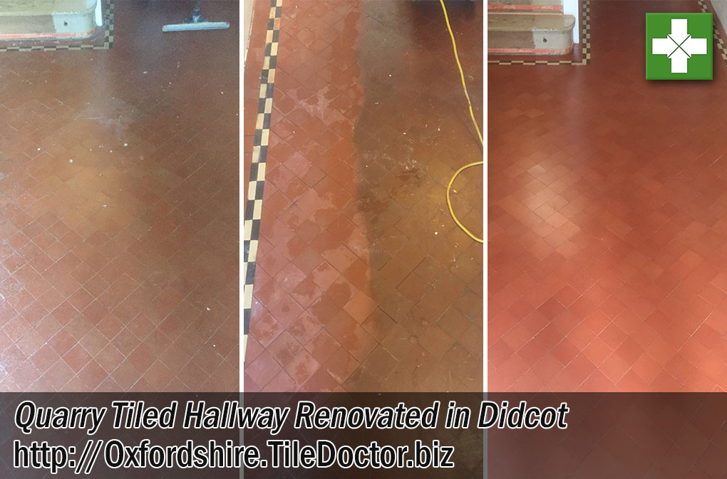 Quarry Tiled Hallway Floor Before After Renovation Didcot