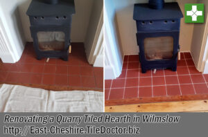 Quarry Tile Grout Hearth Before and After Renovation Wilmslow