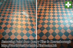 Quarry Tiled Floor Before and After Cleaning Sealing Knaresborough