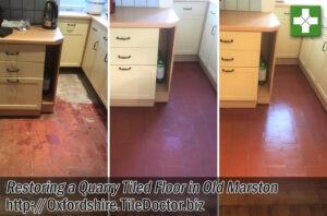 Quarry Tiled Kitchen Floor Restored in Old Marston