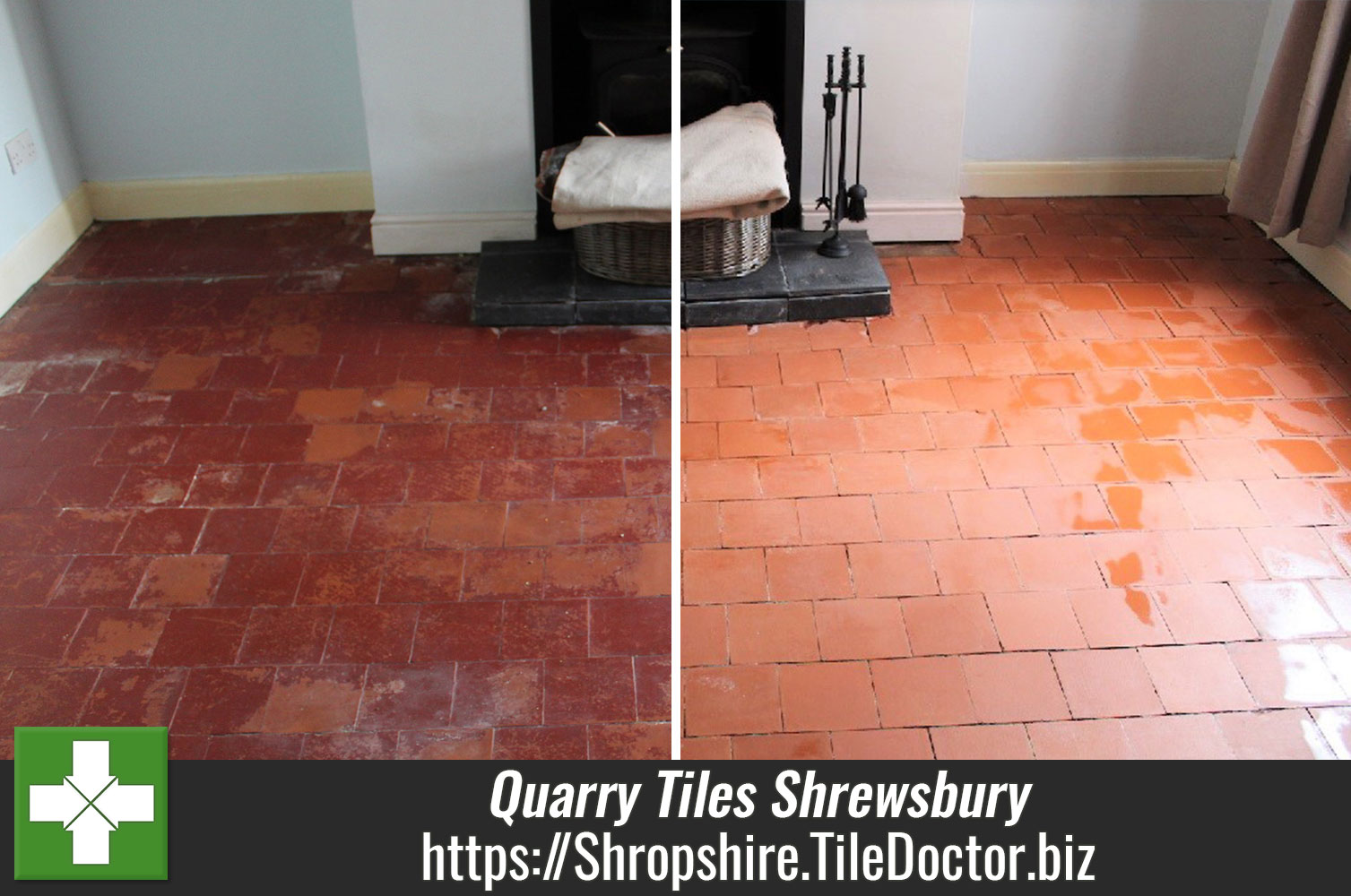 Quarry Tiled Floor Restoration Bayston Hill Shrewsbury